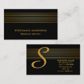 Vet en elegante zwarte gouden stripper Makeup Visitekaartje (Voorkant / Achterkant)