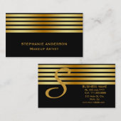 Vet en elegante zwarte gouden stripper Makeup Visitekaartje (Voorkant / Achterkant)