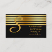 Vet en elegante zwarte gouden stripper Makeup Visitekaartje (Achterkant)