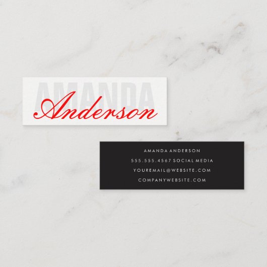 Vet en Fancy Mini Visitekaartje (Voorkant / Achterkant)