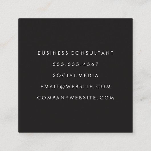 Vet en Fancy Vierkante Visitekaartje (Achterkant)