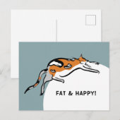 Vet en gelukkig! briefkaart (Voorkant / Achterkant)