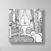 Vet en gemakkelijk Cat #2 Canvas Print (Voorkant)