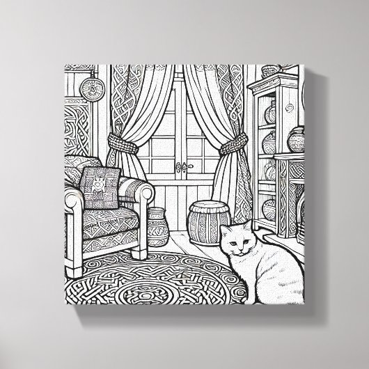 Vet en gemakkelijk Cat #2 Canvas Print (Voorkant)