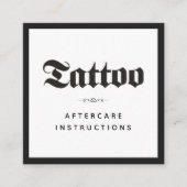 Vet en Gothic Tattoo nazorginstructies Minimale Vierkante Visitekaartje (Voorkant)