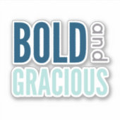 Vet en Gracieus Blauw Vinyl Sticker (Voorkant)