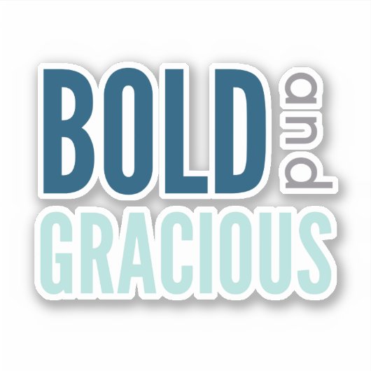 Vet en Gracieus Blauw Vinyl Sticker (Voorkant)