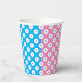Vet en grillig roze en blauw polka-stippeld papieren bekers (Links)