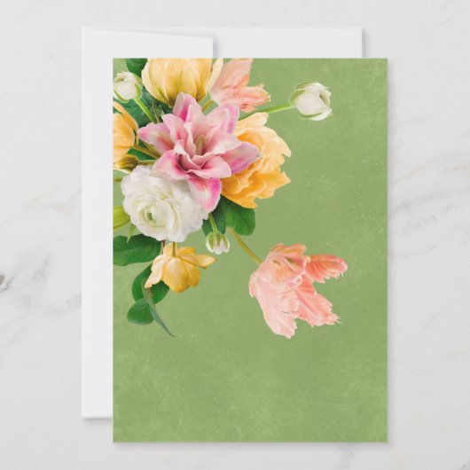 Vet en helder Bloemen Bloemen Bloemen Huwelijksuit Kaart (Achterkant)