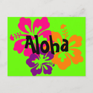 Vet en helder Hawaiian Flowers Briefkaart