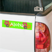 Vet en helder Hawaiian Flowers Bumpersticker (Op Truck)