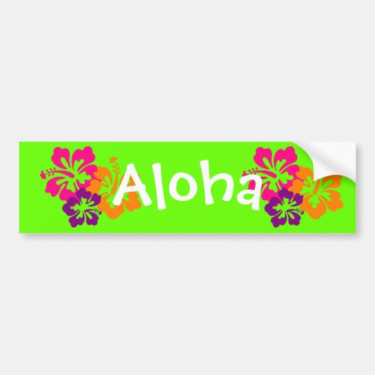 Vet en helder Hawaiian Flowers Bumpersticker (Voorkant)