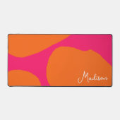 Vet en Helder Heet Roze en Sinaasappel met Naam Bureaumat (Voorkant)