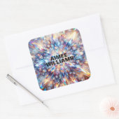 Vet en helder holografisch kristal vierkante sticker (Envelop)