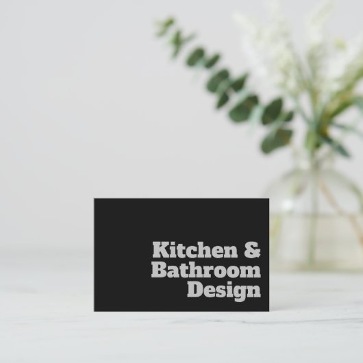 Vet en helder keuken- en badkamerontwerp visitekaartje (Staand voorkant)