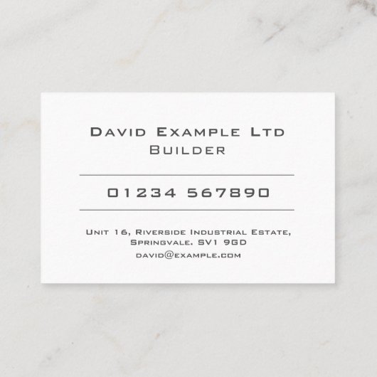 Vet en helder ontwerp van algemene ontwerper visitekaartje (Achterkant)