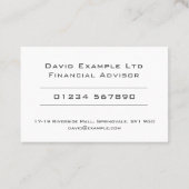 Vet en helder ontwerp voor financieel advies visitekaartje (Achterkant)