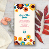 Vet en Helder Retro Kleur Daisy Save The Date