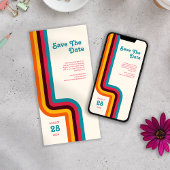 Vet en Helder Retro Kleur Strepen Bruiloft