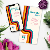 Vet en Helder Retro Kleur Strepen Bruiloft