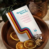 Vet en Helder Retro Kleur Strepen Bruiloft Kaart