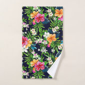 Vet en helder Tropisch Hibiscus Flowers Bad Handdoek (Handdoek)