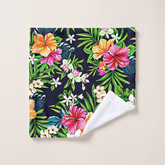 Vet en helder Tropisch Hibiscus Flowers Bad Handdoek (Wasdoekje)