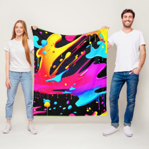 Vet en helder verf Splatter Art Fleece Deken