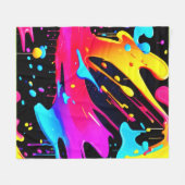 Vet en helder verf Splatter Art Fleece Deken (Voorkant (Horizontaal))