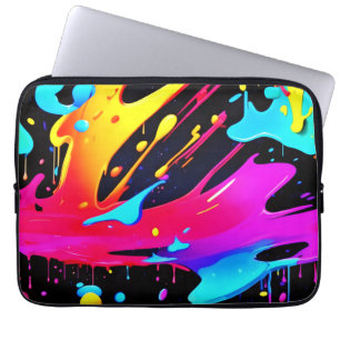 Vet en helder verf Splatter Art Laptop Sleeve