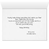 Vet en helder Verjaardag Kaart Grote kleindochter (Binenzijde Horizontaal (Onderkant))