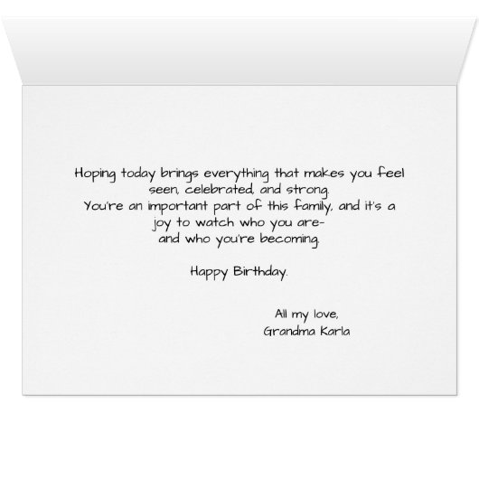 Vet en helder Verjaardag Kaart Grote kleindochter (Binenzijde Horizontaal (Onderkant))