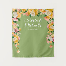 Vet en helder Vrijgezellenfeest Bloemen achtergron Wandkleed