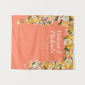 Vet en helder Vrijgezellenfeest Bloemen achtergron Wandkleed (Voorkant (horizontaal))