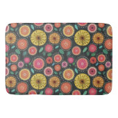 Vet en kleurrijk Boho chic Scandi folk floral Badmat (Voorkant)