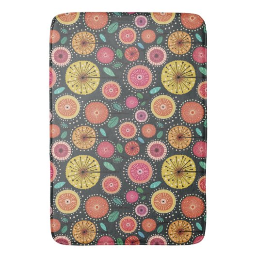 Vet en kleurrijk Boho chic Scandi folk floral Badmat (Voorkant Verticaal)