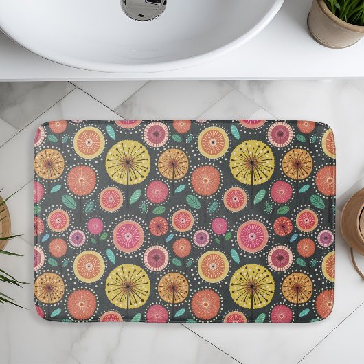 Vet en kleurrijk Boho chic Scandi folk floral Badmat