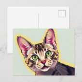 Vet en kleurrijk Devon Rex Cat Modern Briefkaart (Voorkant / Achterkant)