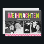 Vet en kleurrijk Frohe Weihnachten Foto Feestdagenkaart<br><div class="desc">Verspreid de feestgoeder met deze heldere en kleurrijke kerstkaarten.</div>