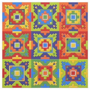 Vet en Kleurrijk Mozaïek Tegel Pattern Stof