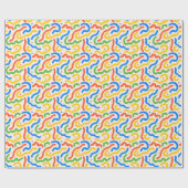 Vet en kleurrijk penseelstreekpatroon cadeaupapier (Vlak)