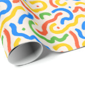 Vet en kleurrijk penseelstreekpatroon cadeaupapier (Rol Hoek)