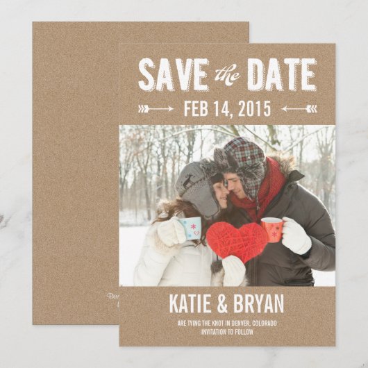 Vet en kraag sparen de Datumkaarten Save The Date (Voorkant / Achterkant)