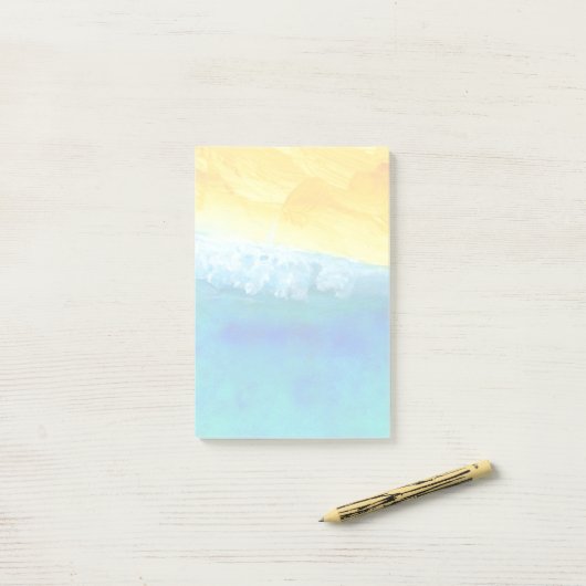 Vet en levendig Abstract Seascape schilderen Post-it® Notes (Op bureau)