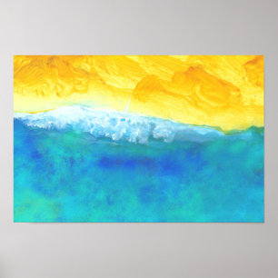 Vet en levendig Abstract Seascape schilderen Poster