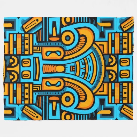 Vet en levendig geometrisch abstract mos fleece deken (Voorkant (Horizontaal))