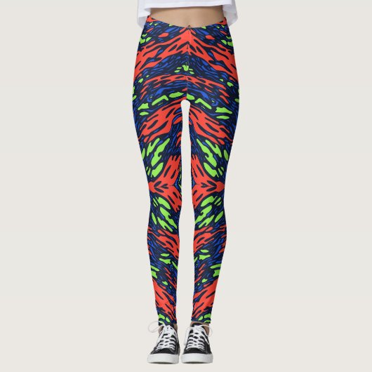 Vet en levendig Maximalistische Mode Leggings (Voorkant)