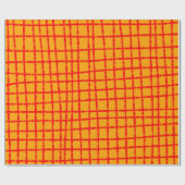 Vet en levendig Oranje rood controlepatroon Cadeaupapier (Vlak)