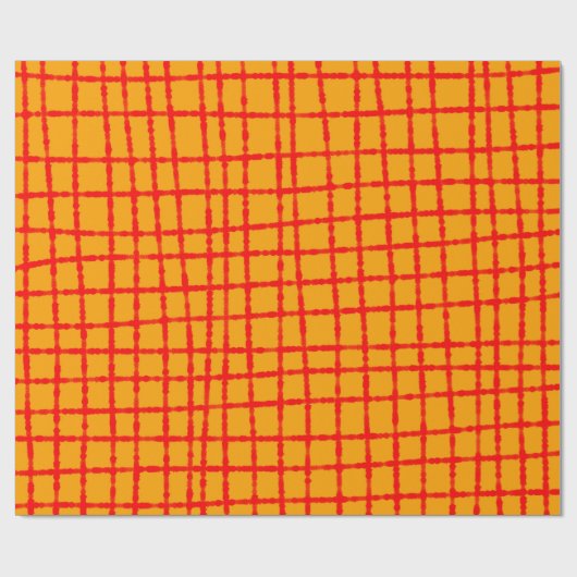 Vet en levendig Oranje rood controlepatroon Cadeaupapier (Vlak)