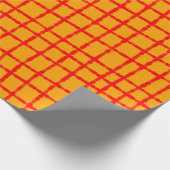 Vet en levendig Oranje rood controlepatroon Cadeaupapier (Hoek)